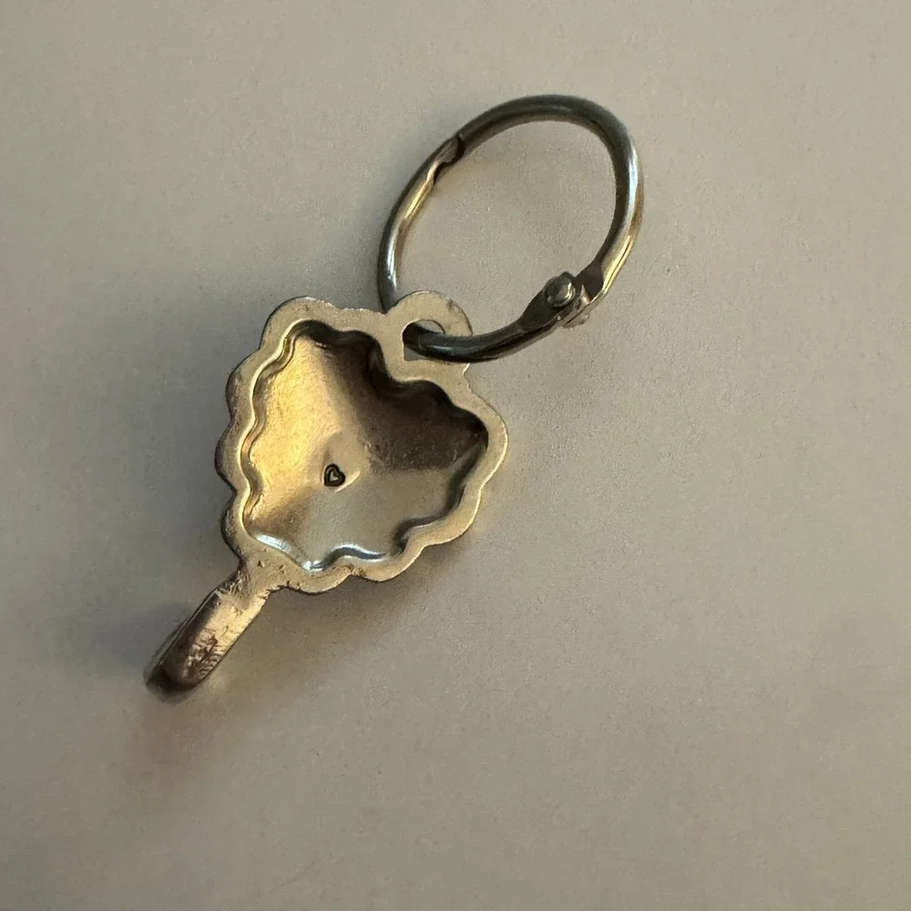 Silver Made With‎ Love Heart Key Hook Clip Charm Keychain